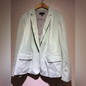 Talbots knit blazer jacket pink mint green 2pcs 22W FLAW